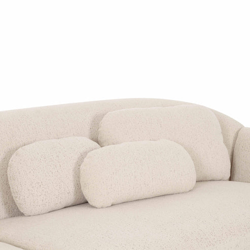 115 inch cream colored high performance loop velvet modular sofa