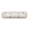 115 inch stone white commercial grade woven chenille modular sofa