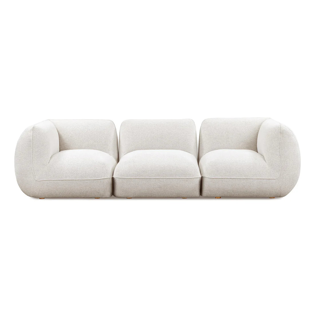 115 inch stone white commercial grade woven chenille modular sofa