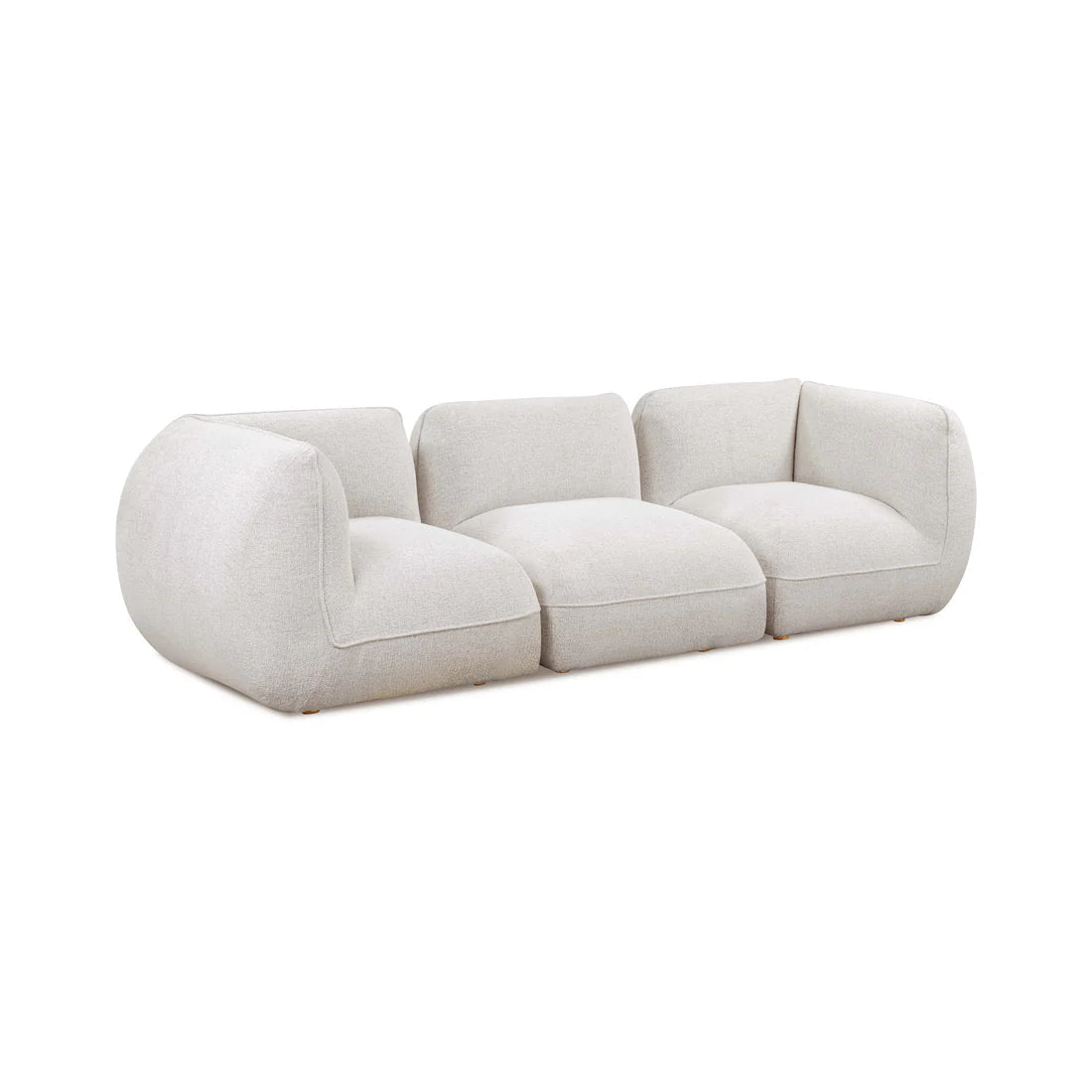 115 inch stone white commercial grade woven chenille modular sofa
