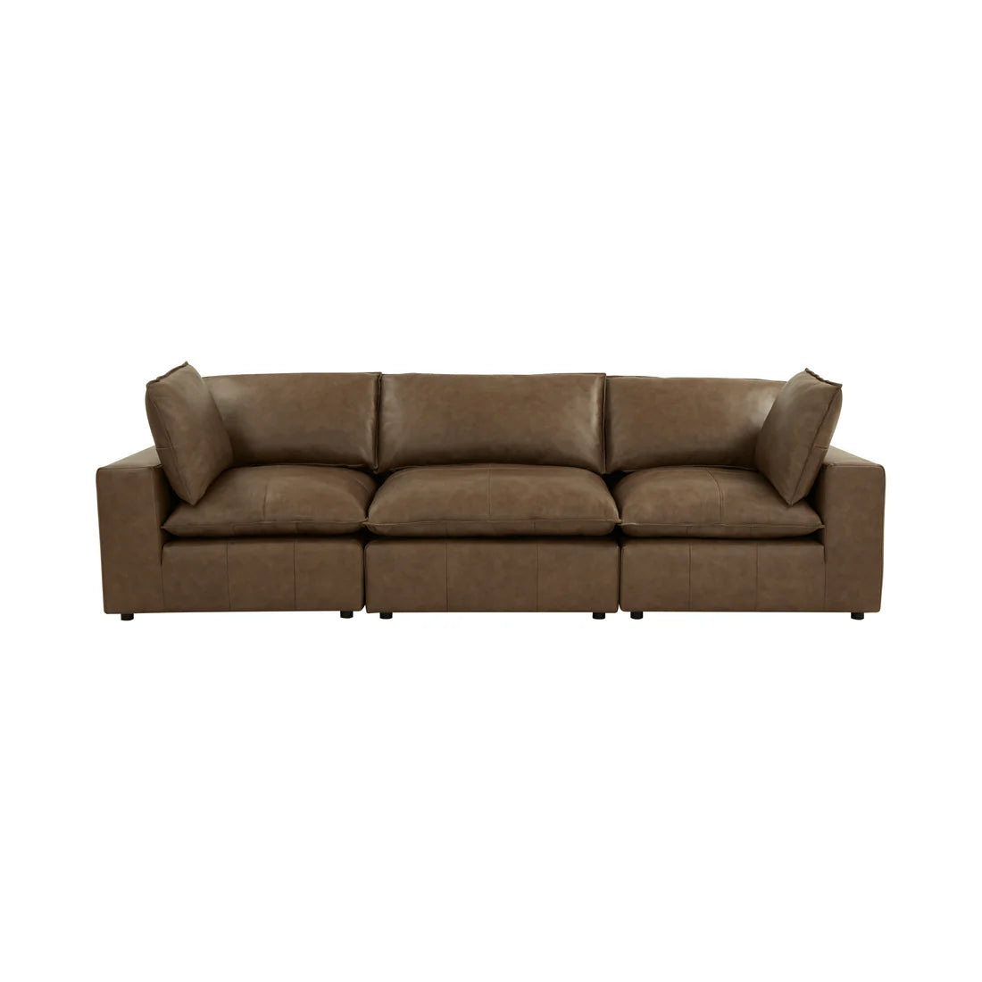 120 inch brown leather modular sofa