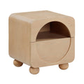 20 inch natural ash wood bedside table with drawers