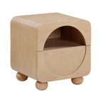 20 inch natural ash wood bedside table with drawers