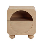 20 inch natural ash wood bedside table with drawers