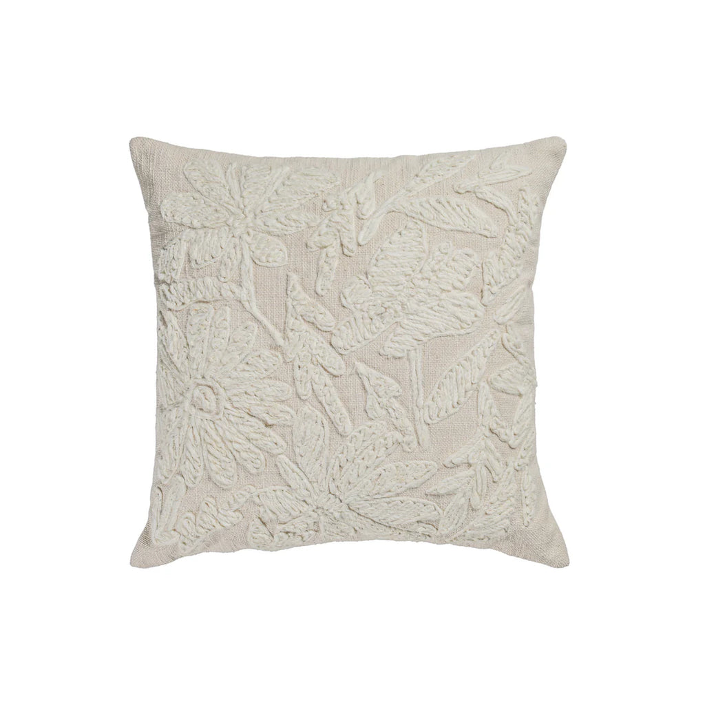 24 inch european style square embroidered throw pillow