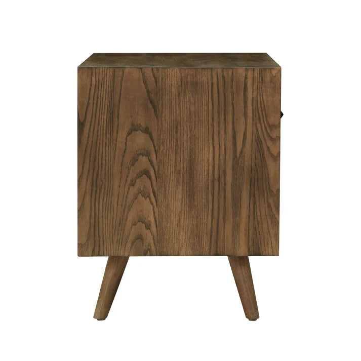 24 inch walnut single drawer bedside table