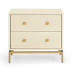 25 inch faux sharkskin double drawer bedside table