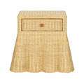 25 inch natural rattan bedside table with drawers