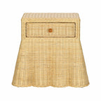 25 inch natural rattan bedside table with drawers