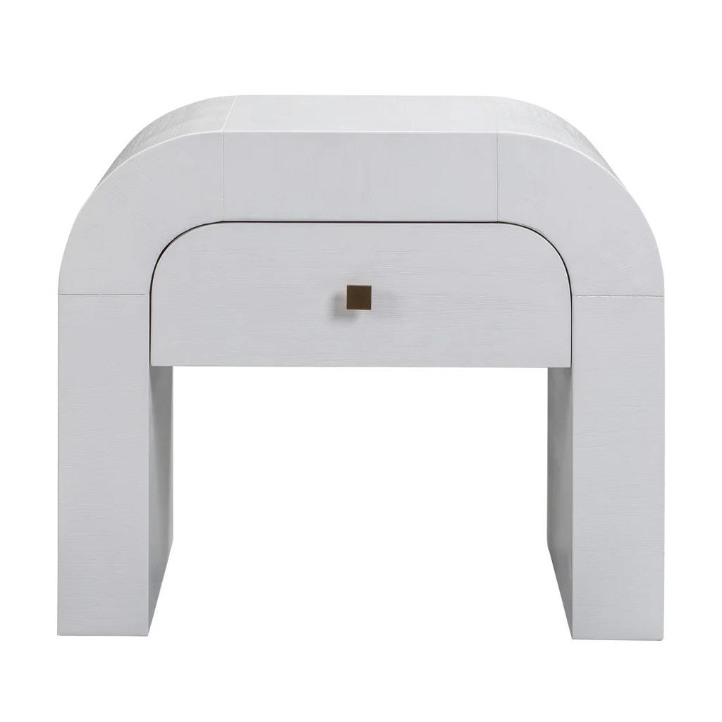 26 inch arched bedside table with drawers