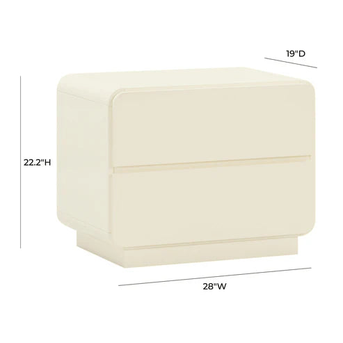 28 inch 2 drawer bedside table