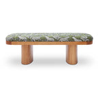 48 inch olive green leopard print jacquard bench