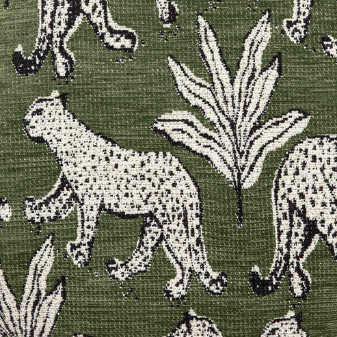 48 inch olive green leopard print jacquard bench