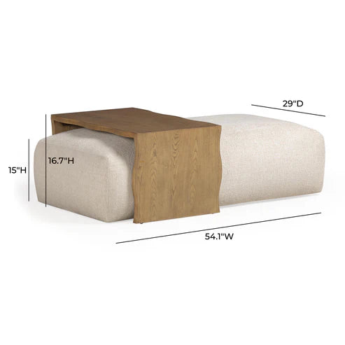 54 inch high performance woven footstool with bridge table