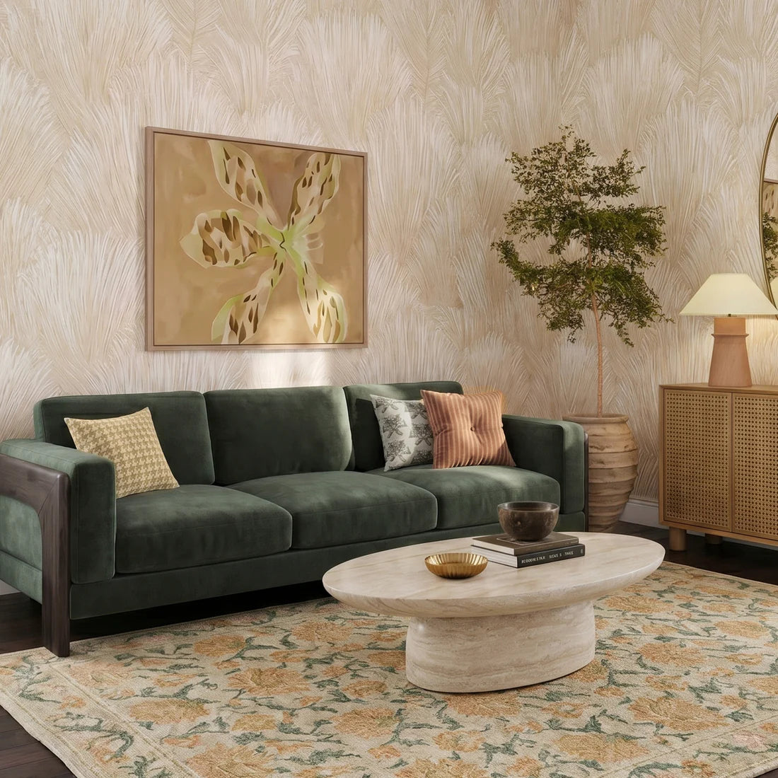 91 inch chenille solid wood sofa