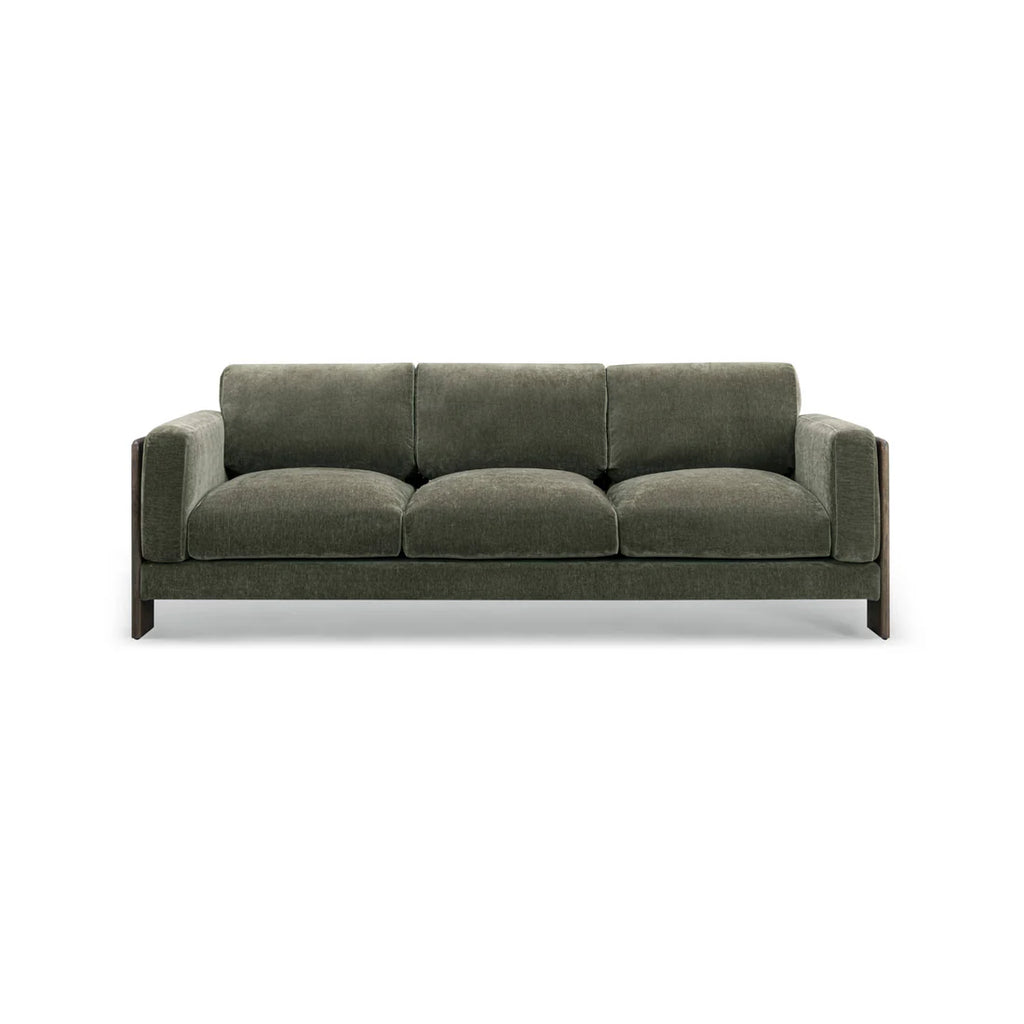 91 inch chenille solid wood sofa