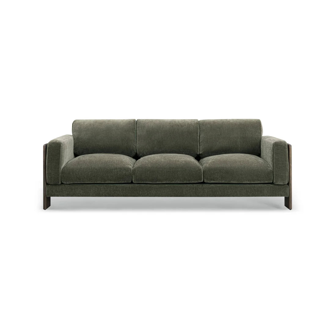 91 inch chenille solid wood sofa