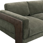 91 inch chenille solid wood sofa