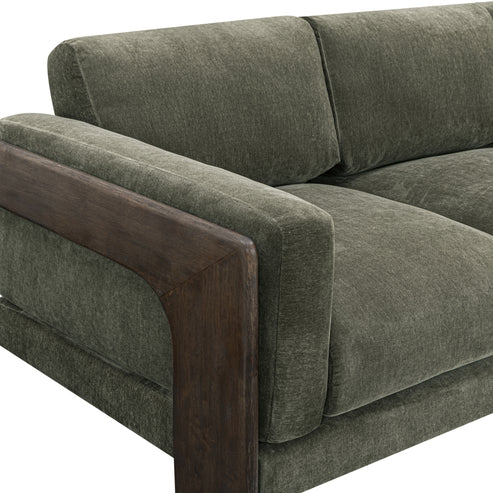 91 inch chenille solid wood sofa