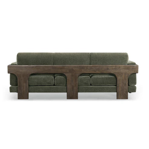 91 inch chenille solid wood sofa
