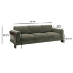 91 inch chenille solid wood sofa