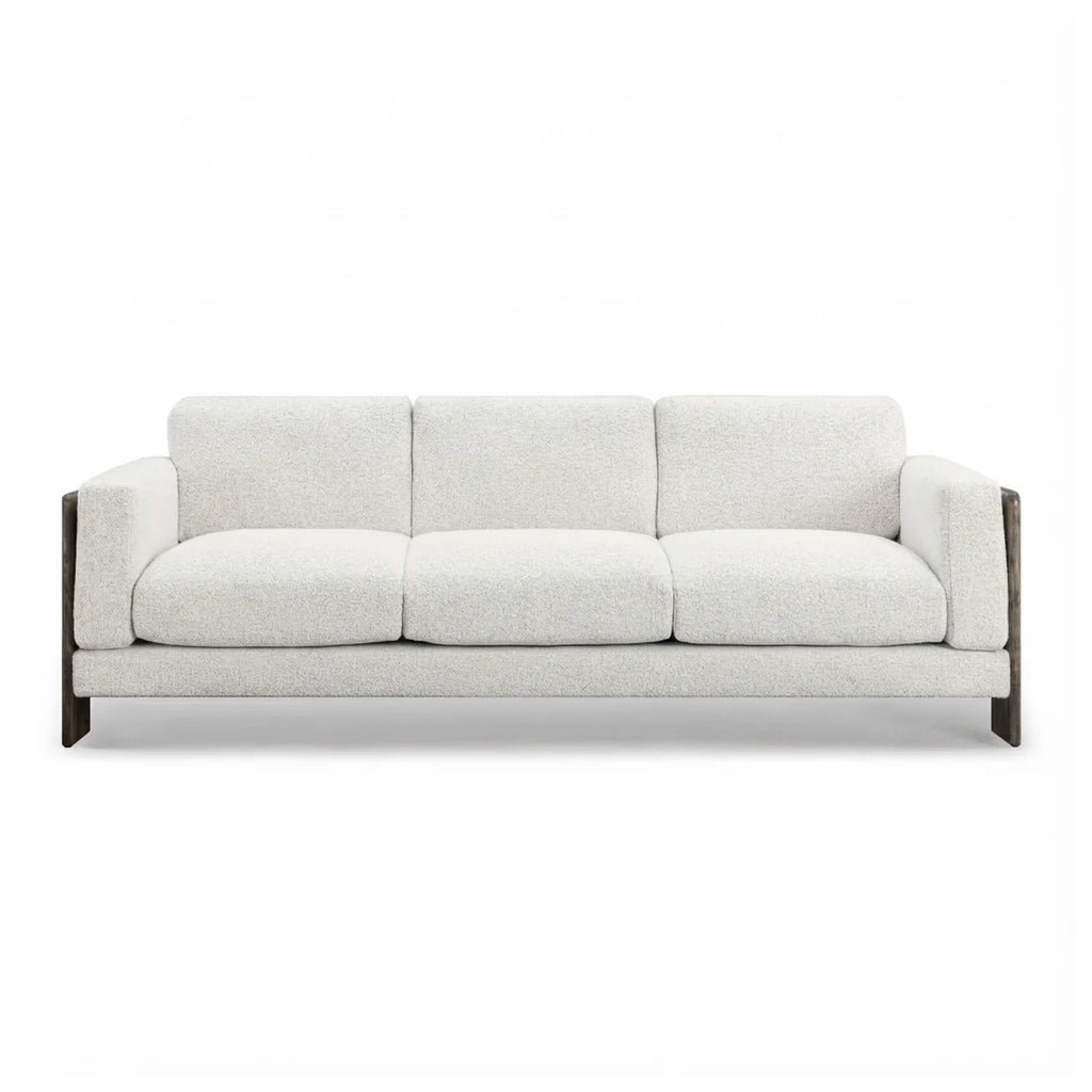 91 inch chenille solid wood sofa