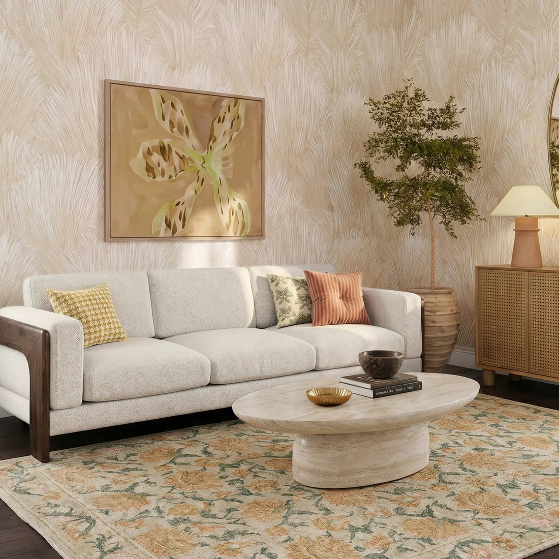 91 inch chenille solid wood sofa