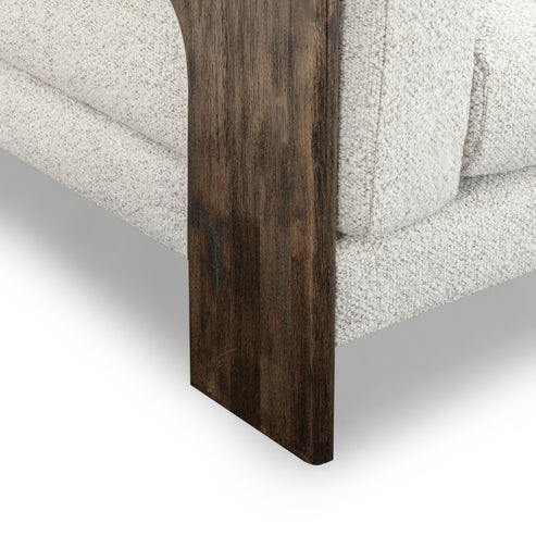 91 inch chenille solid wood sofa