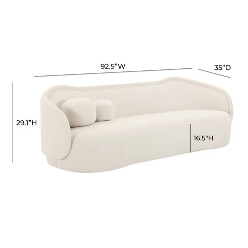 92.5 inch textured velvet sofa