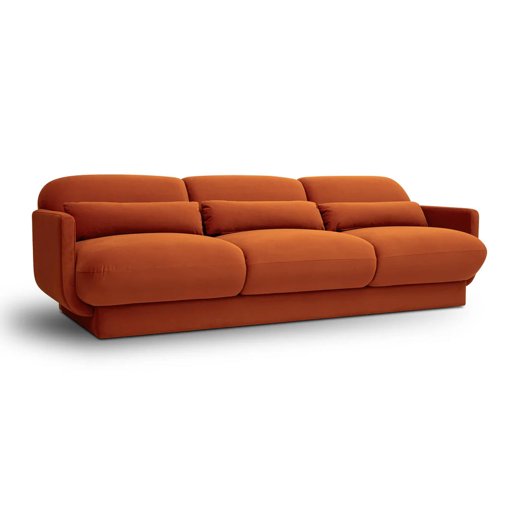 Azalea red 90.5 inch high performance velvet sofa