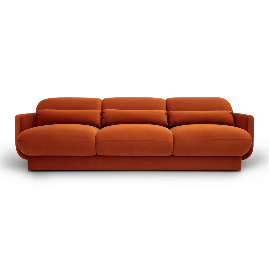 Azalea red 90.5 inch high performance velvet sofa