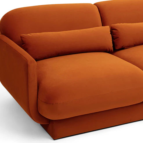 Azalea red 90.5 inch high performance velvet sofa