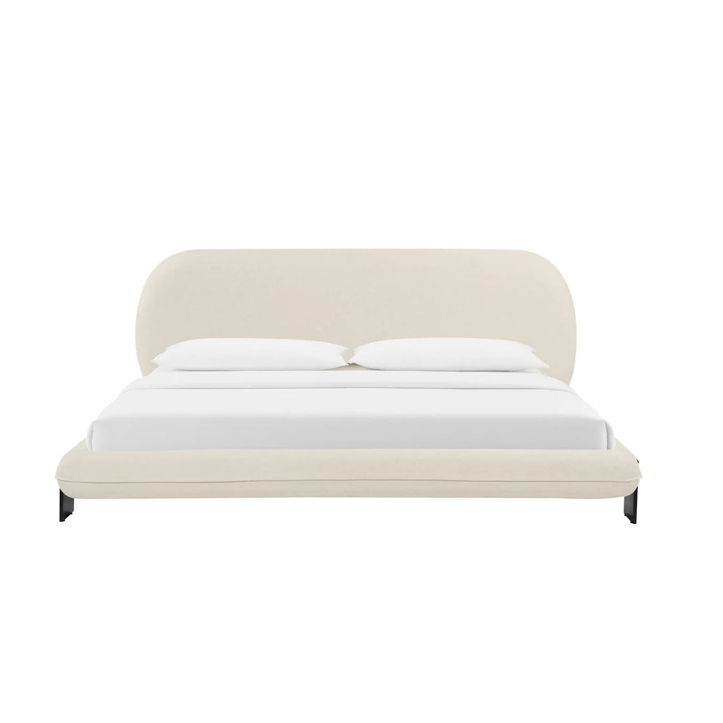 Cream colored faux wool bed