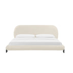 Cream colored faux wool bed