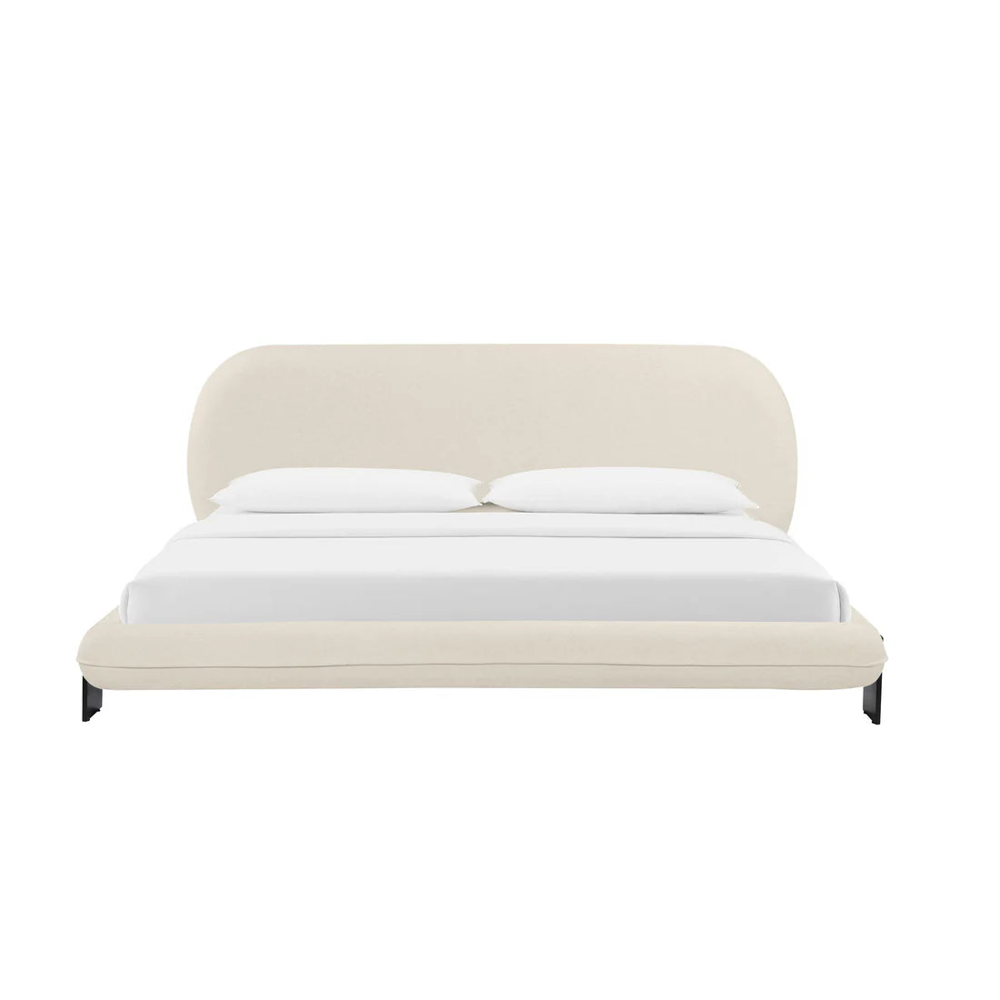 Cream colored faux wool bed