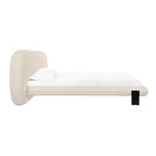 Cream colored faux wool bed