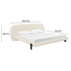 Cream colored faux wool bed