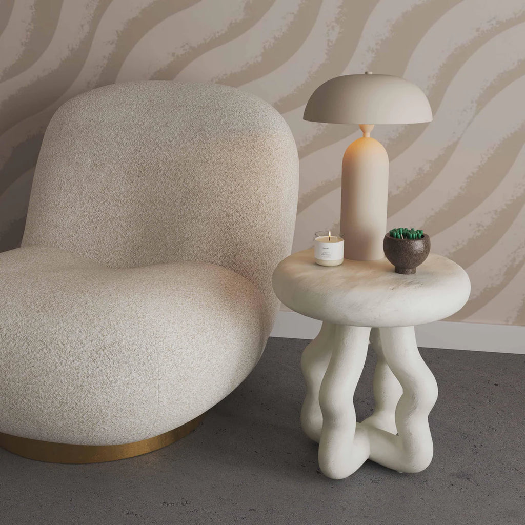 Cream textured side table