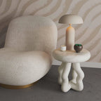 Cream textured side table
