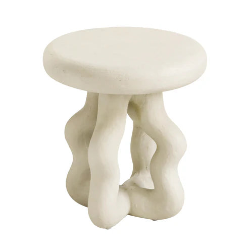 Cream textured side table