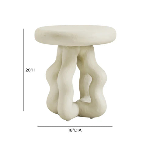 Cream textured side table