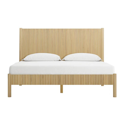 Natural wood bed