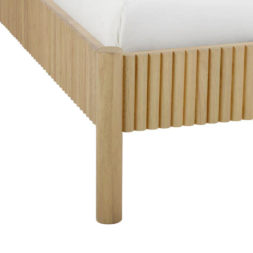 Natural wood bed