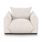 Sand colored coarse fabric armchair