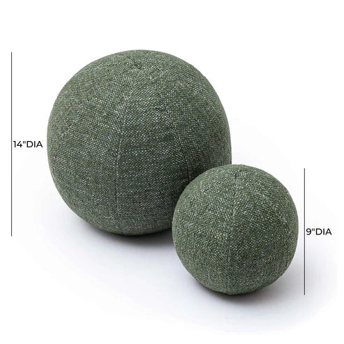 Textured woven spherical throw pillow (9-14 inches)