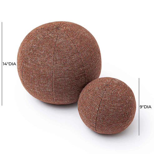 Textured woven spherical throw pillow (9-14 inches)