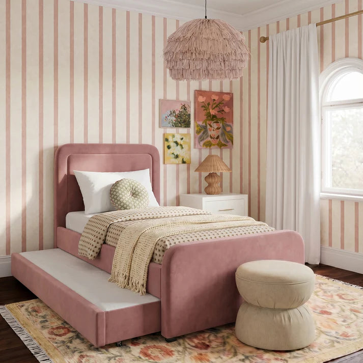 Velvet single pull out bed frame