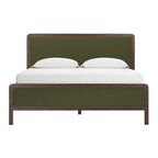 Velvet and ash wood bed