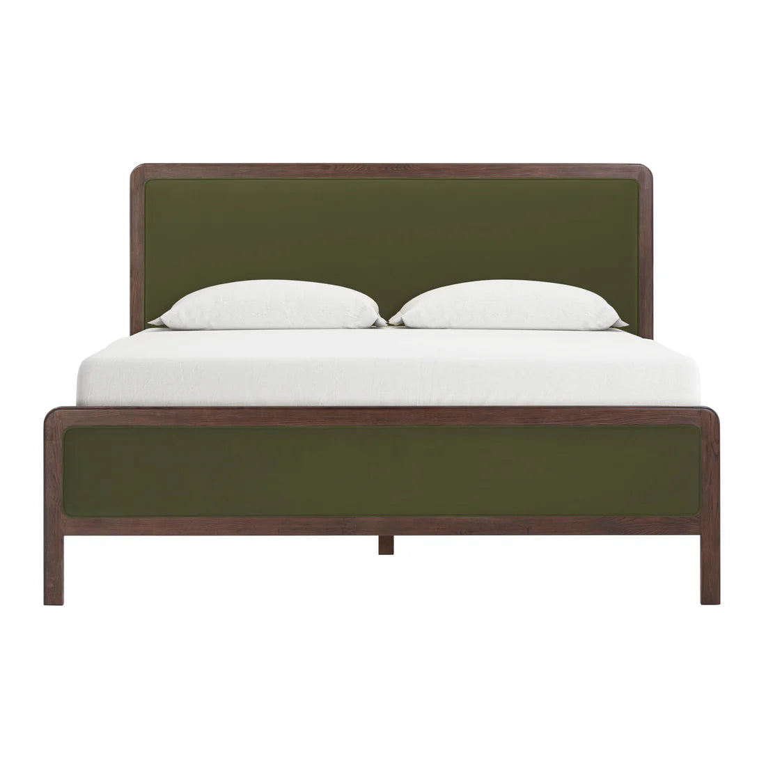 Velvet and ash wood bed