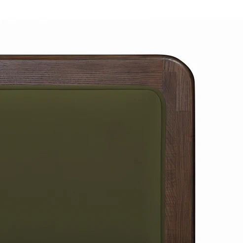 Velvet and ash wood bed